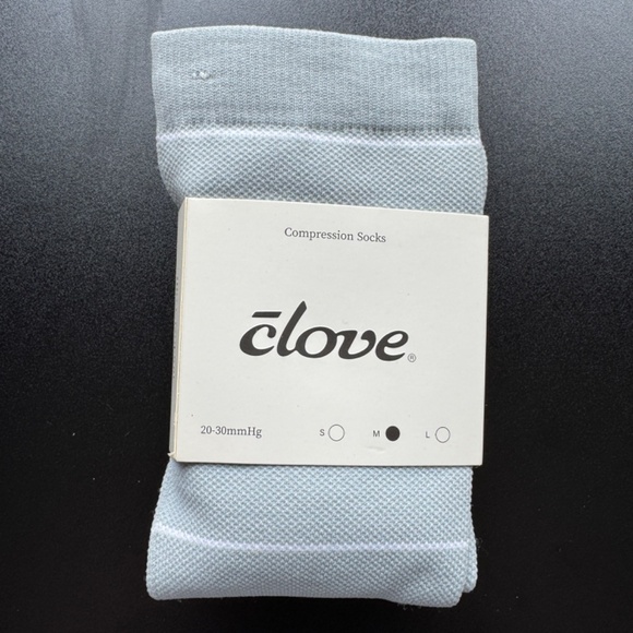 NWT Clove Compression Socks, Medium (W8-11.5), Grey Stripe, Nurse Medical Travel - Picture 3 of 4